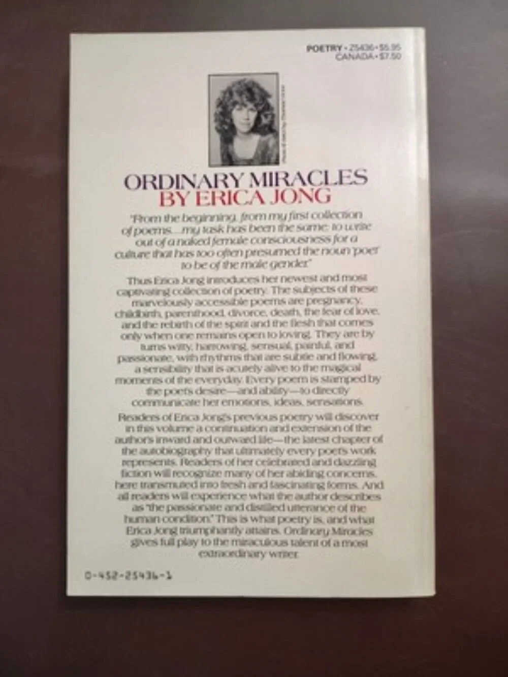 Ordinary Miracles: New Poems by Erica Jong (Paperback, 1983)